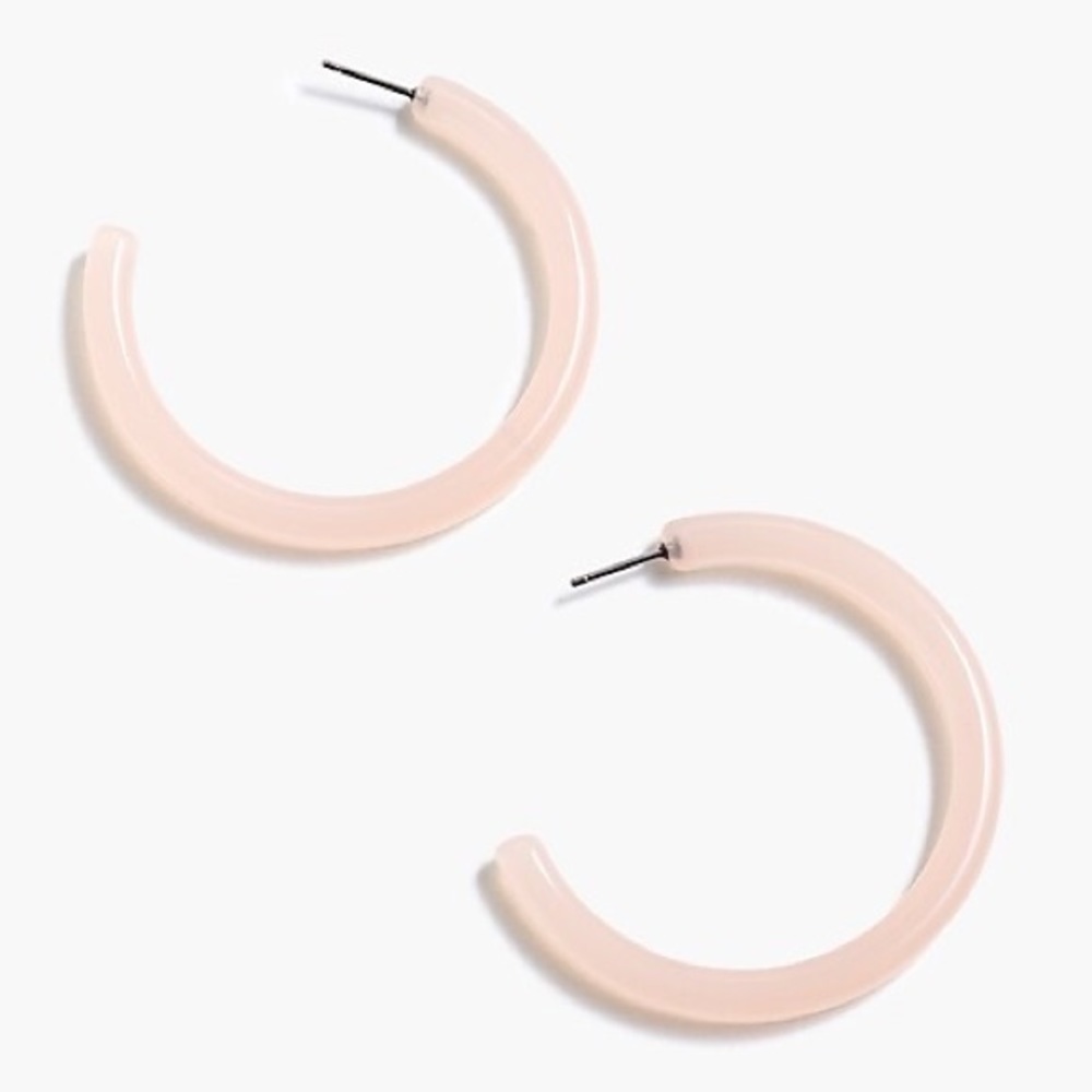 J. Crew lucite tube hoop earrings in pink